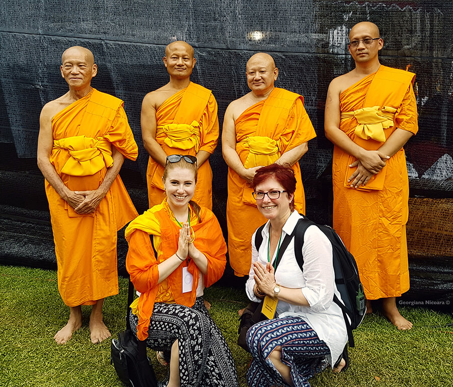 monks at the borobudur buddhist temple