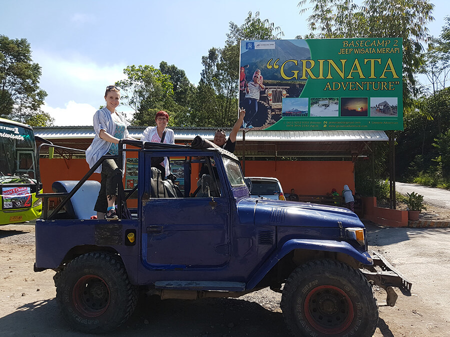 merapi volcano jeep indonesia two ladies