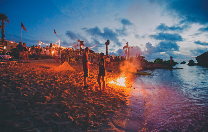 beach fire party